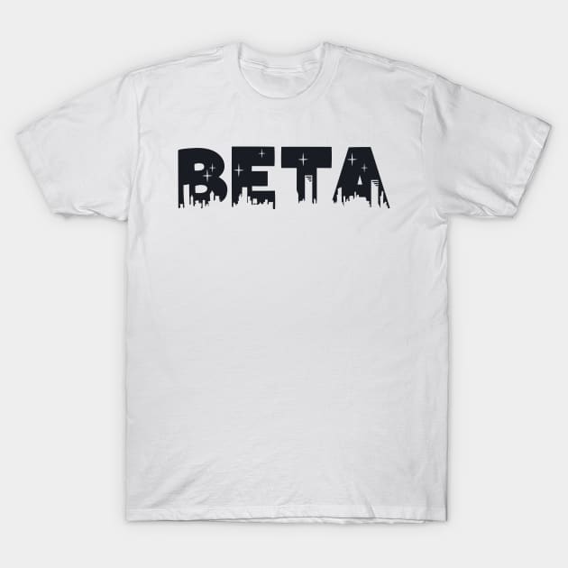 Beta Cityscape Letters T-Shirt by Rosemogo